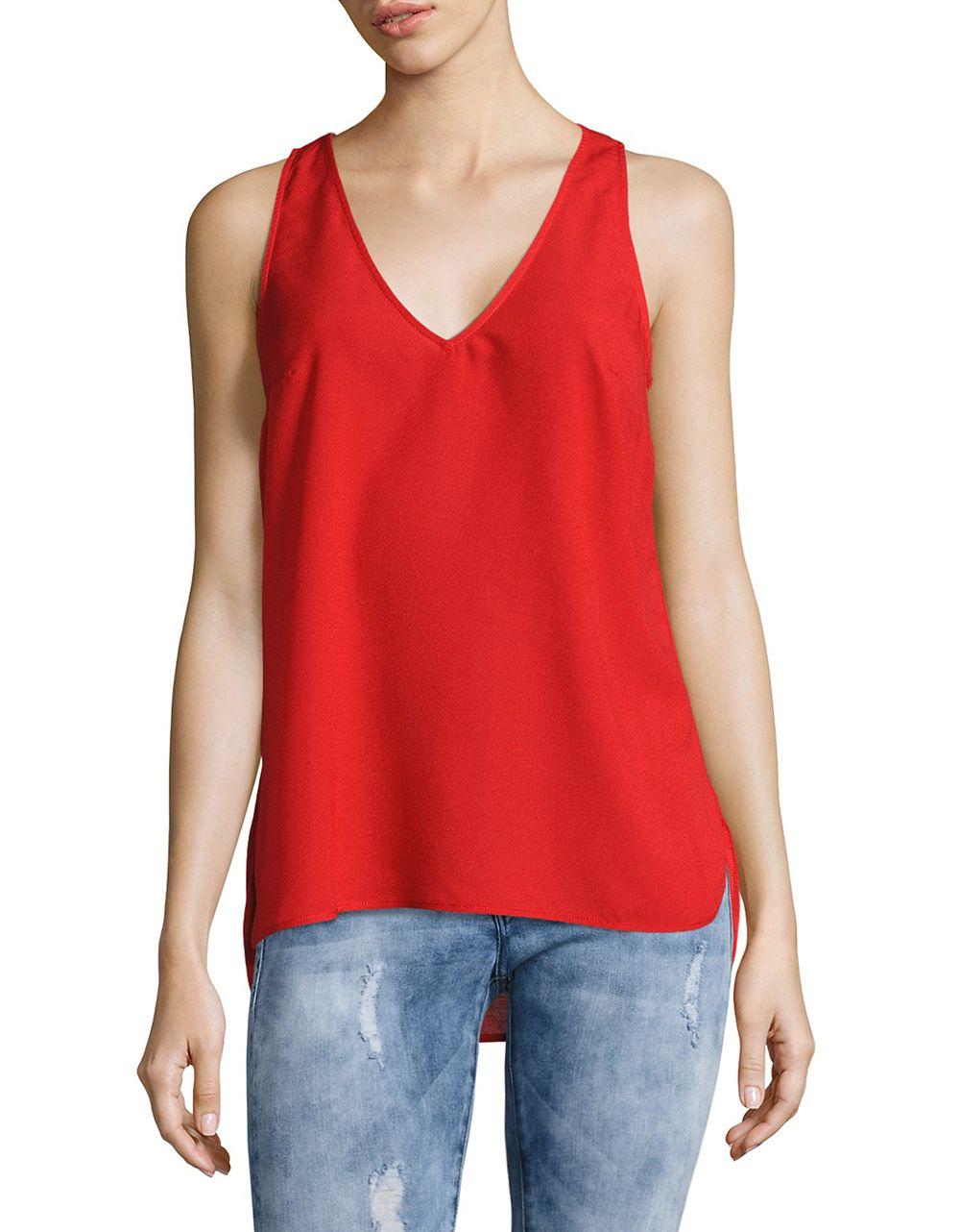 Lyst French Connection Vneck Top in Red